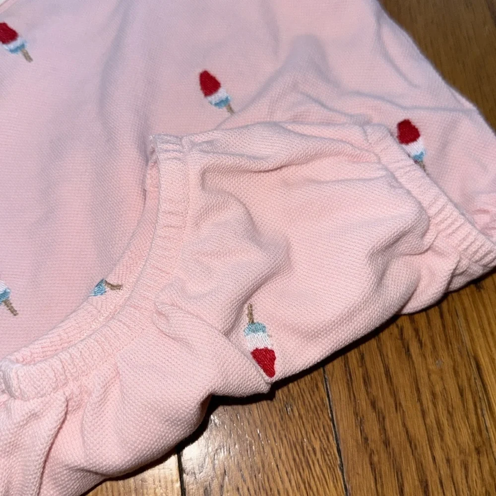 Pink Chicken phoebe cotton bubble romper rocket pop ice cream 4th of July 3/6